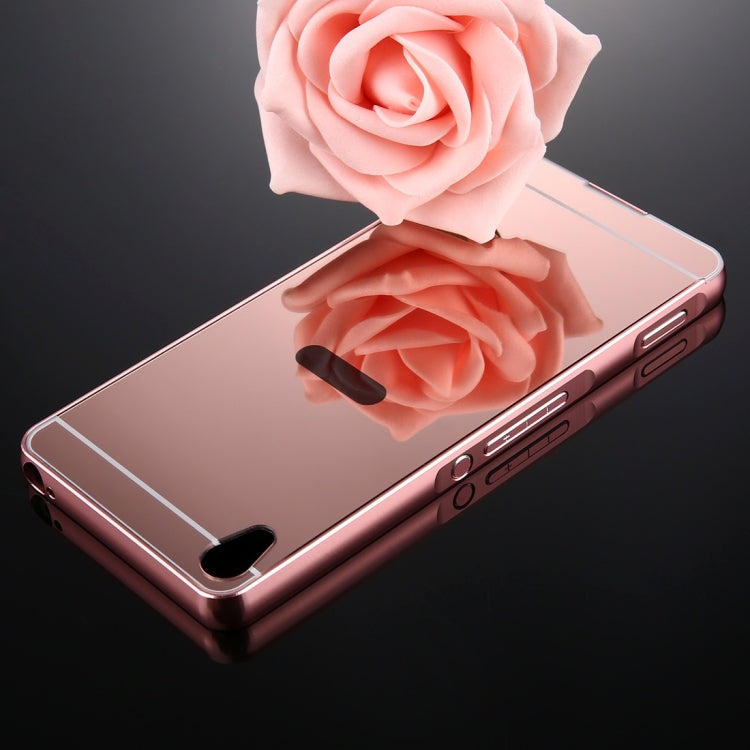 For Sony Xperia XA Mirror Push Pull Back Shell Cover + Electroplating Bumper Frame Protective Combination Case