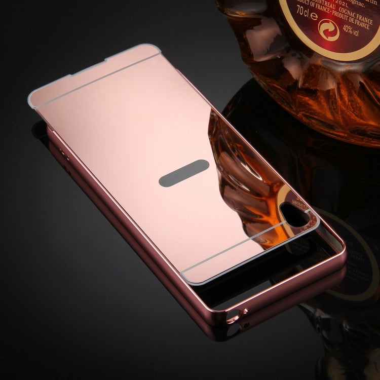 For Sony Xperia XA Mirror Push Pull Back Shell Cover + Electroplating Bumper Frame Protective Combination Case