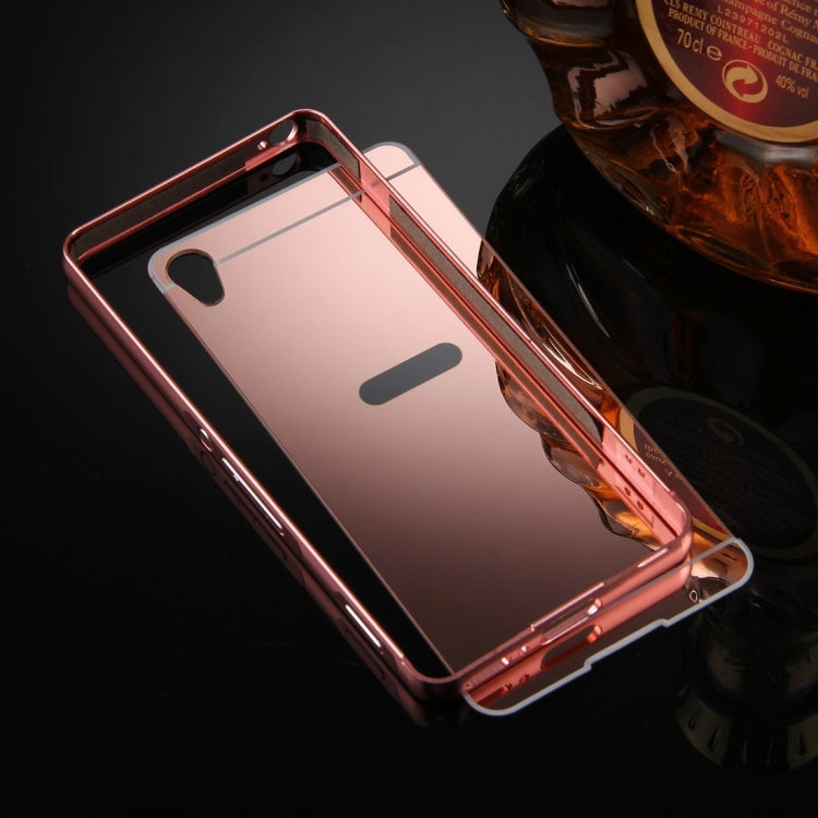 For Sony Xperia XA Mirror Push Pull Back Shell Cover + Electroplating Bumper Frame Protective Combination Case