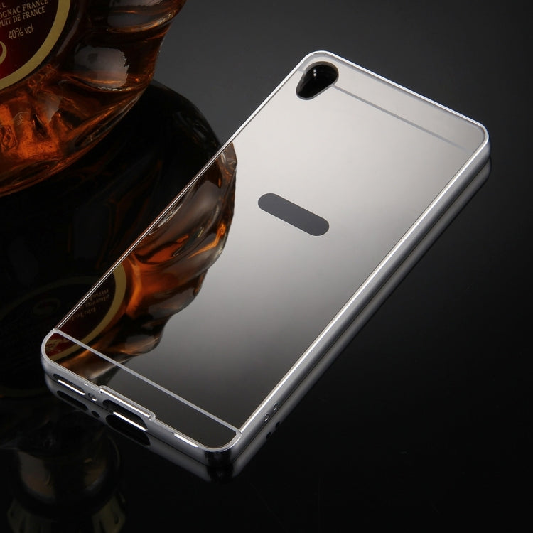 For Sony Xperia XA Mirror Push Pull Back Shell Cover + Electroplating Bumper Frame Protective Combination Case