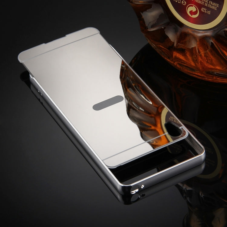 For Sony Xperia XA Mirror Push Pull Back Shell Cover + Electroplating Bumper Frame Protective Combination Case