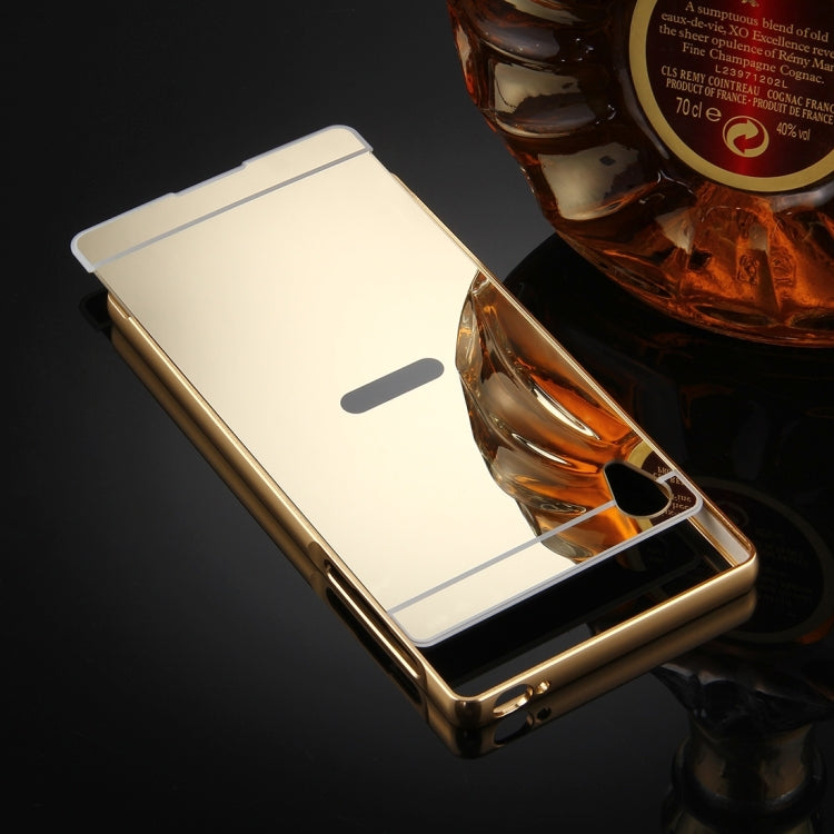 For Sony Xperia Z5 Premium Mirror Push Pull Back Shell Cover + Electroplating Bumper Frame Protective Combination Case