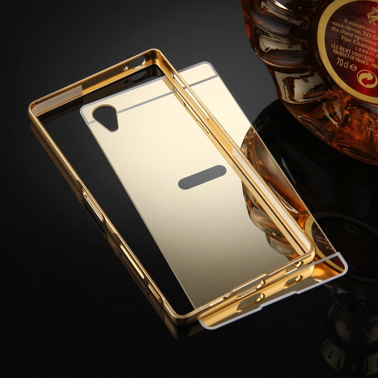 For Sony Xperia Z5 Premium Mirror Push Pull Back Shell Cover + Electroplating Bumper Frame Protective Combination Case