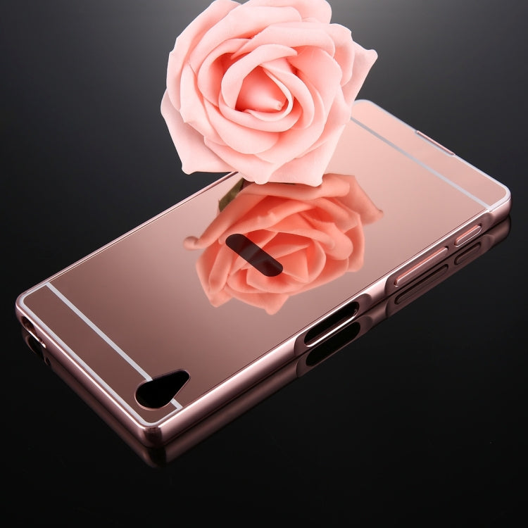 For Sony Xperia Z5 Premium Mirror Push Pull Back Shell Cover + Electroplating Bumper Frame Protective Combination Case