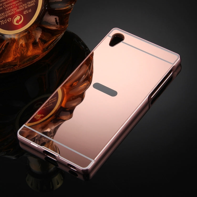 For Sony Xperia Z5 Premium Mirror Push Pull Back Shell Cover + Electroplating Bumper Frame Protective Combination Case