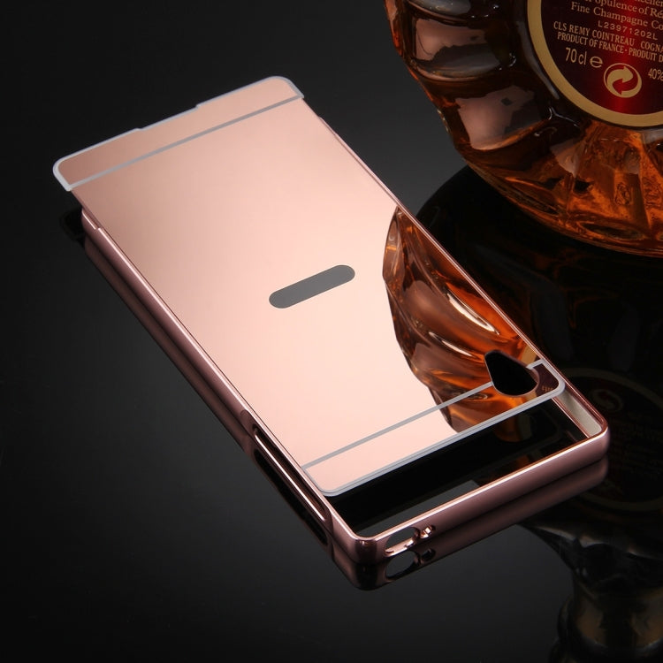 For Sony Xperia Z5 Premium Mirror Push Pull Back Shell Cover + Electroplating Bumper Frame Protective Combination Case