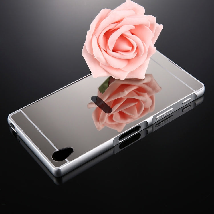 For Sony Xperia Z5 Premium Mirror Push Pull Back Shell Cover + Electroplating Bumper Frame Protective Combination Case