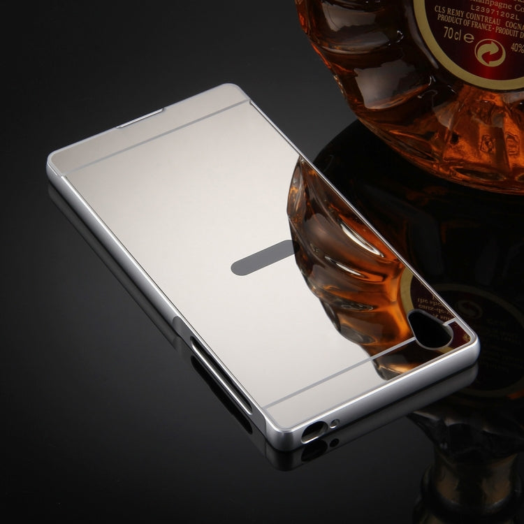 For Sony Xperia Z5 Premium Mirror Push Pull Back Shell Cover + Electroplating Bumper Frame Protective Combination Case