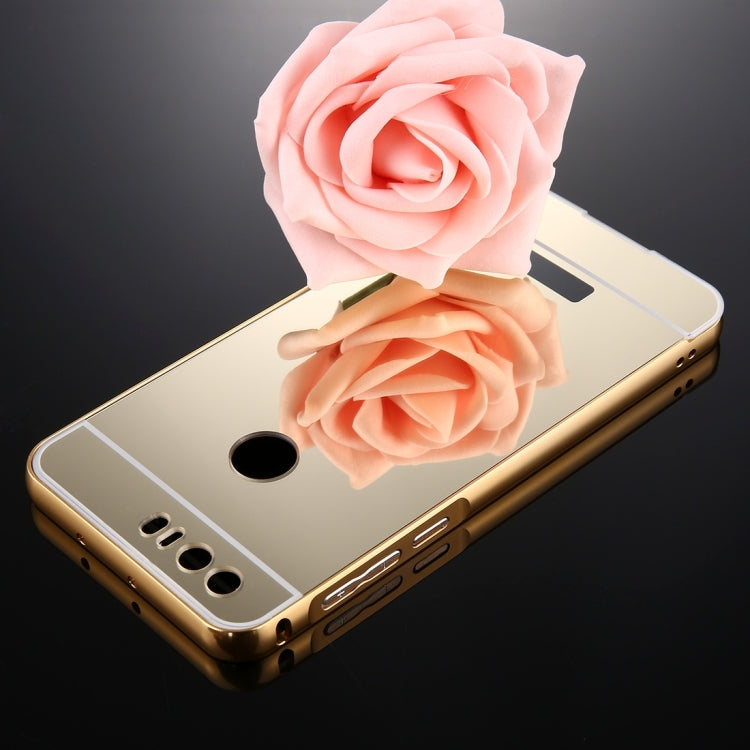 For Huawei Honor 8 Mirror Push Pull Back Shell Cover + Electroplating Bumper Frame Protective Combination Case