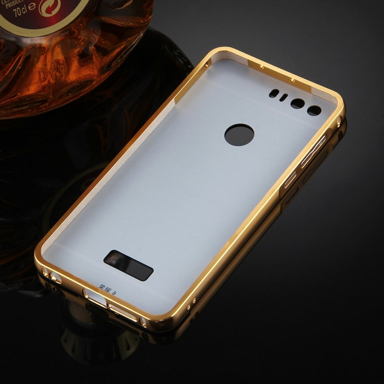 For Huawei Honor 8 Mirror Push Pull Back Shell Cover + Electroplating Bumper Frame Protective Combination Case