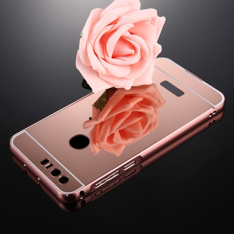 For Huawei Honor 8 Mirror Push Pull Back Shell Cover + Electroplating Bumper Frame Protective Combination Case