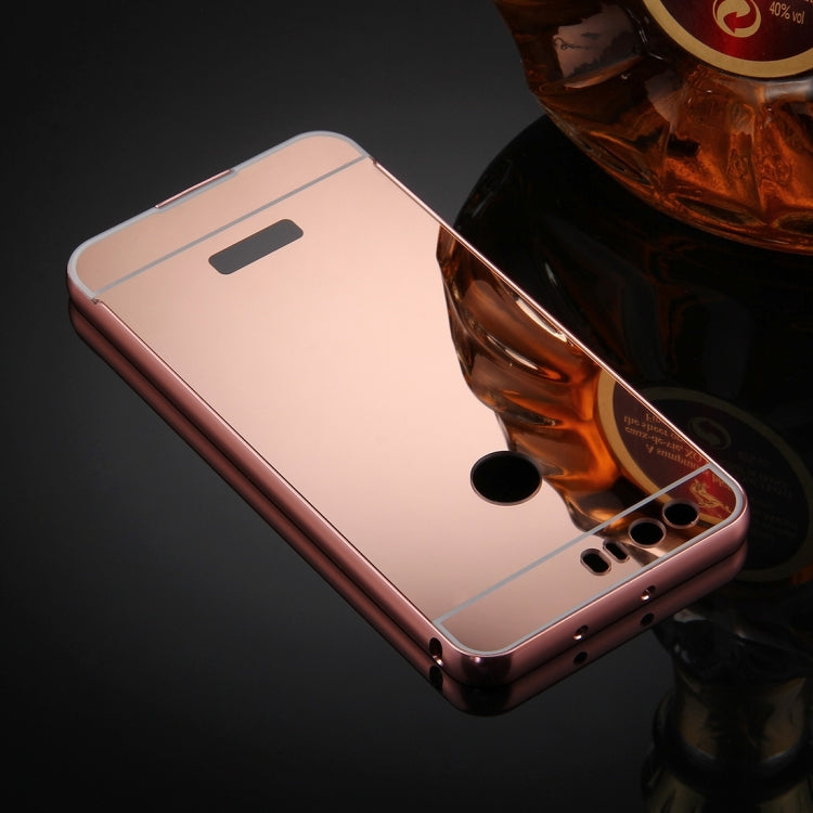 For Huawei Honor 8 Mirror Push Pull Back Shell Cover + Electroplating Bumper Frame Protective Combination Case