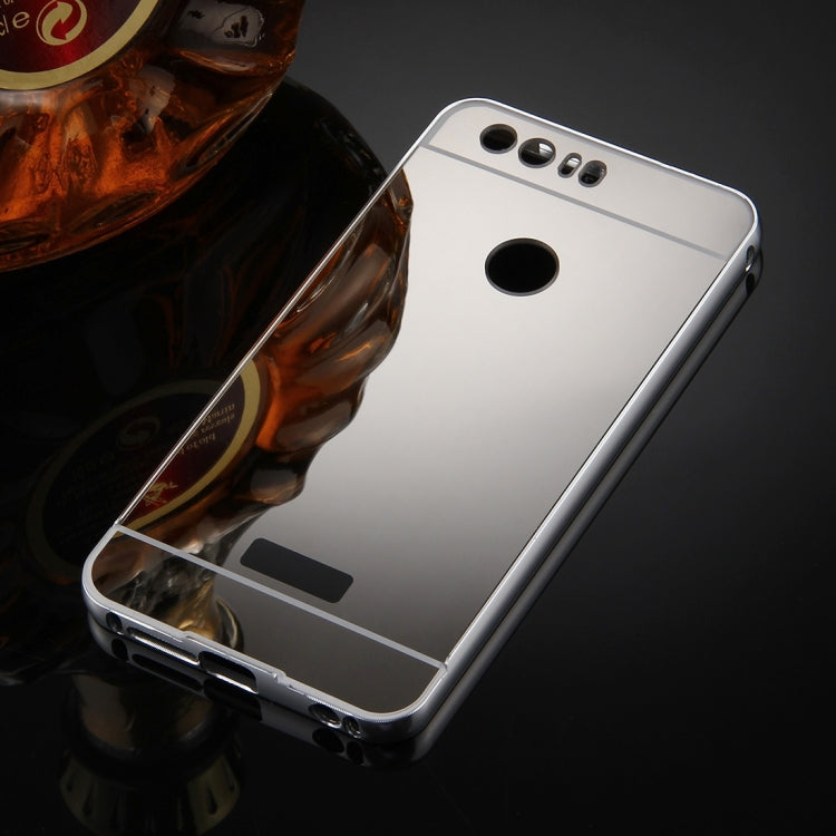 For Huawei Honor 8 Mirror Push Pull Back Shell Cover + Electroplating Bumper Frame Protective Combination Case
