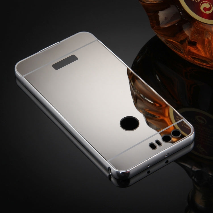 For Huawei Honor 8 Mirror Push Pull Back Shell Cover + Electroplating Bumper Frame Protective Combination Case