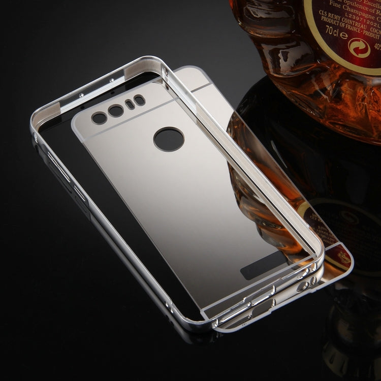 For Huawei Honor 8 Mirror Push Pull Back Shell Cover + Electroplating Bumper Frame Protective Combination Case