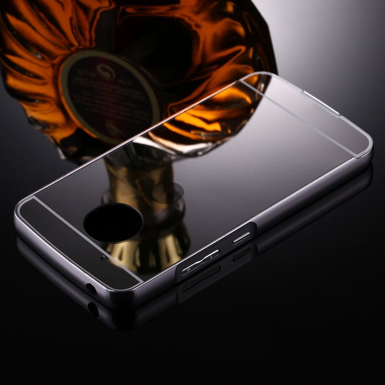 For Motorola Moto G5 Mirror Push Pull Back Shell Cover + Electroplating Bumper Frame Protective Combination Case