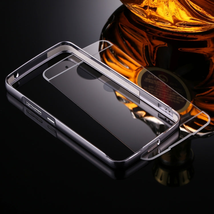 For Motorola Moto G5 Mirror Push Pull Back Shell Cover + Electroplating Bumper Frame Protective Combination Case
