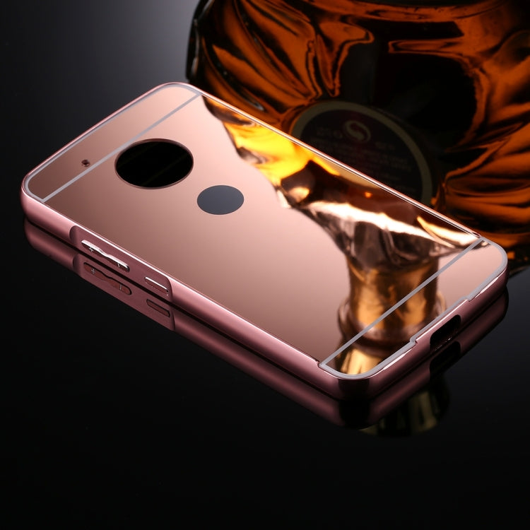 For Motorola Moto G5 Mirror Push Pull Back Shell Cover + Electroplating Bumper Frame Protective Combination Case