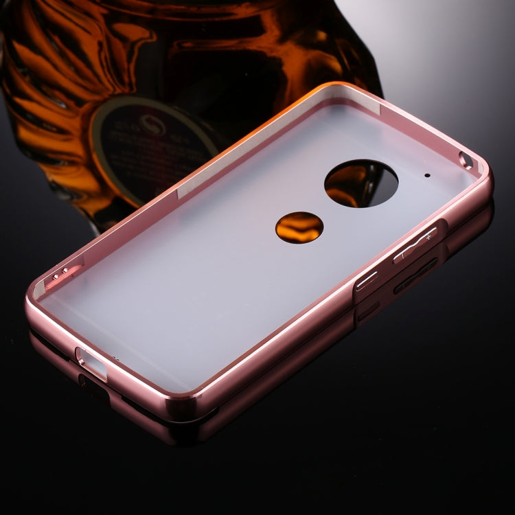 For Motorola Moto G5 Mirror Push Pull Back Shell Cover + Electroplating Bumper Frame Protective Combination Case