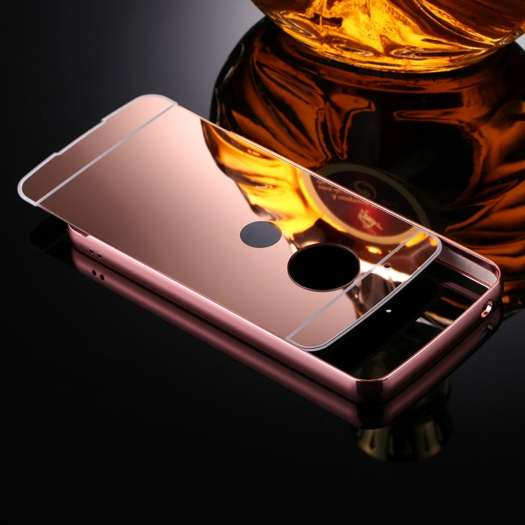 For Motorola Moto G5 Mirror Push Pull Back Shell Cover + Electroplating Bumper Frame Protective Combination Case