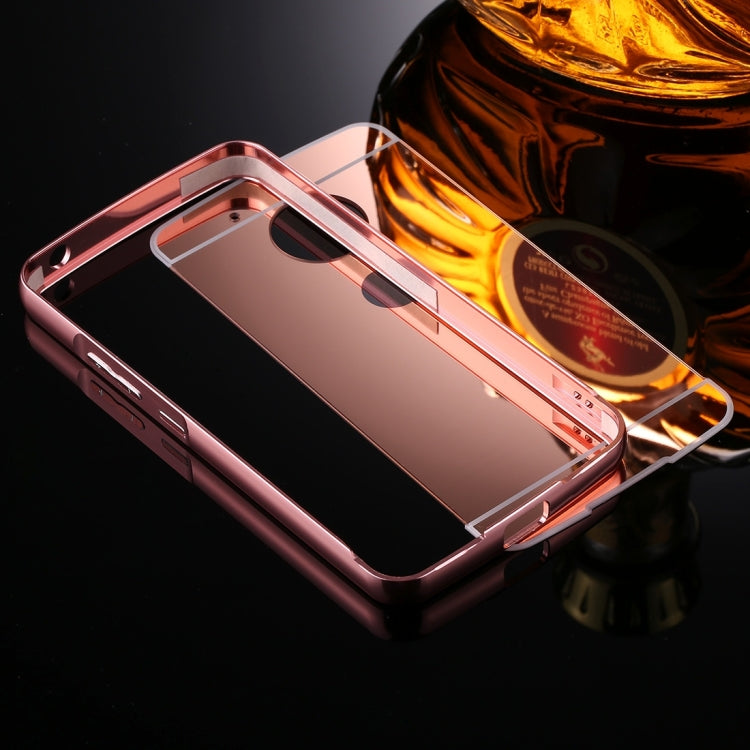For Motorola Moto G5 Mirror Push Pull Back Shell Cover + Electroplating Bumper Frame Protective Combination Case