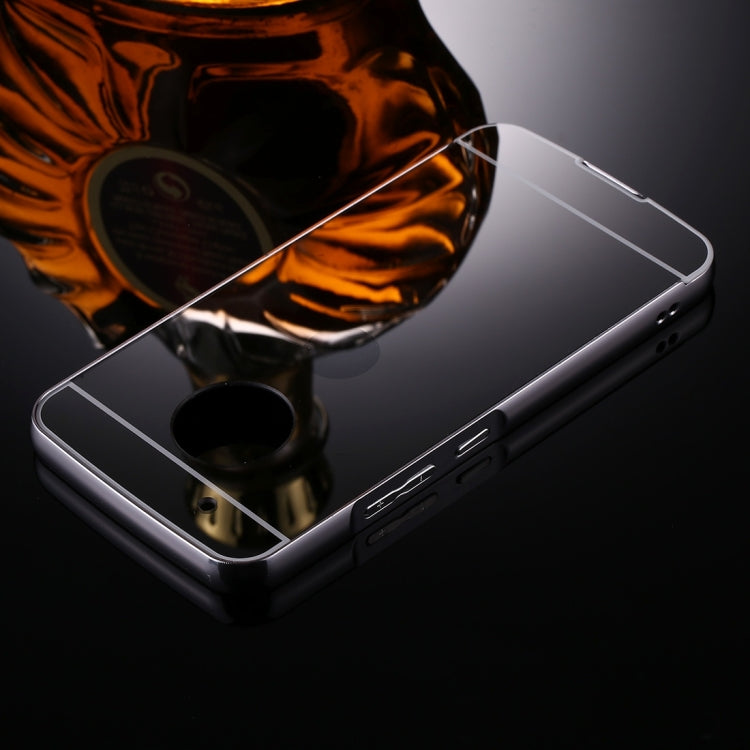 For Motorola Moto G5 Plus Mirror Push Pull Back Shell Cover + Electroplating Bumper Frame Protective Combination Case