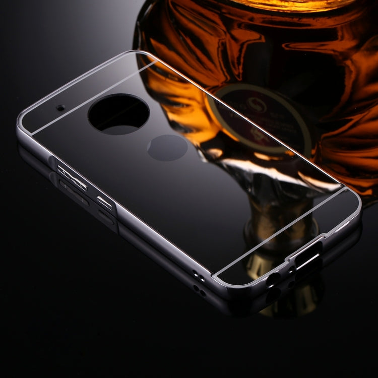 For Motorola Moto G5 Plus Mirror Push Pull Back Shell Cover + Electroplating Bumper Frame Protective Combination Case