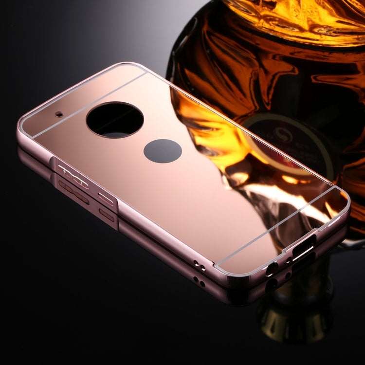 For Motorola Moto G5 Plus Mirror Push Pull Back Shell Cover + Electroplating Bumper Frame Protective Combination Case