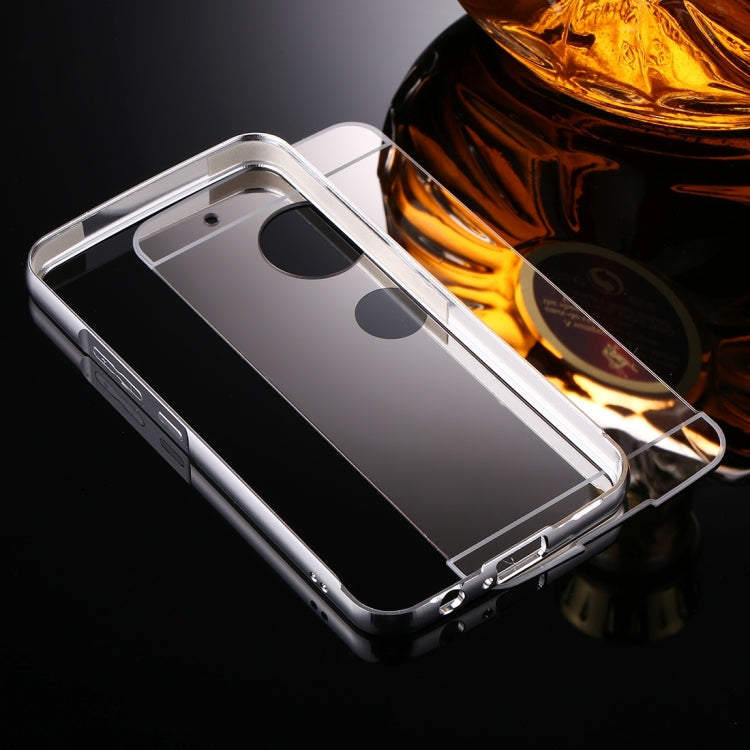For Motorola Moto G5 Plus Mirror Push Pull Back Shell Cover + Electroplating Bumper Frame Protective Combination Case
