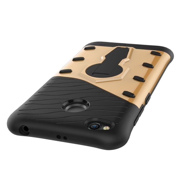 For Xiaomi Redmi 4X Shock-Resistant 360 Degree Spin Sniper Hybrid Case TPU + PC Combination Case with Holder