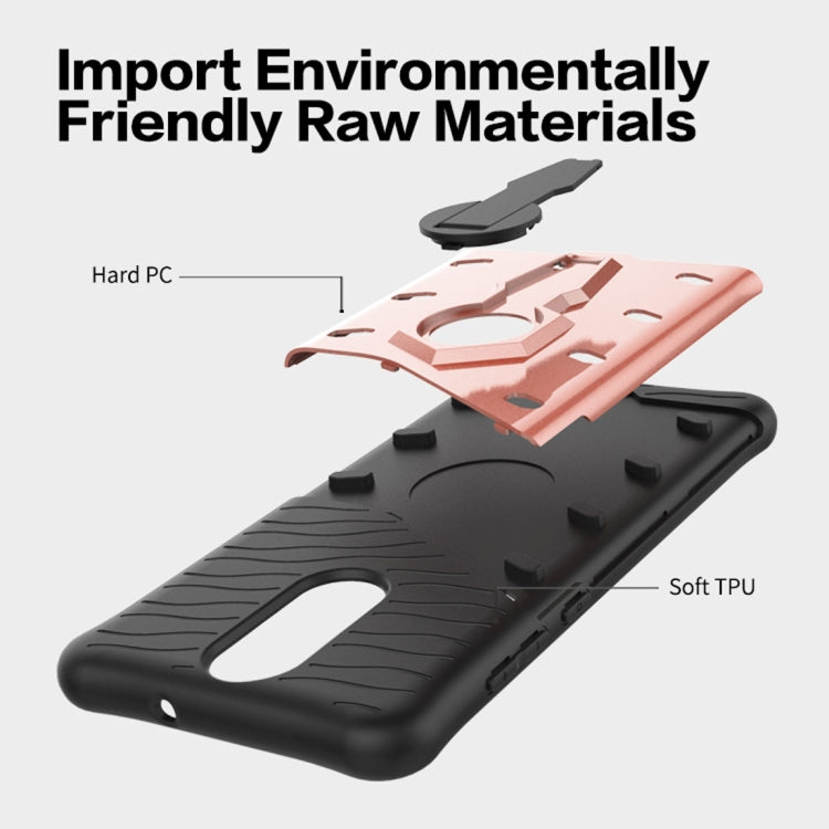 For Huawei Honor 9i & Nova 2i & Maimang 6 & Mate 10 Lite & G10 PC + TPU Dropproof Sniper Hybrid Protective Back Cover Case with 360 Degree Rotation Holder