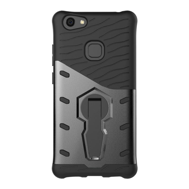 For Vivo V7 Plus PC + TPU Dropproof Sniper Hybrid Protective Back Cover Case with 360 Degree Rotation Holder