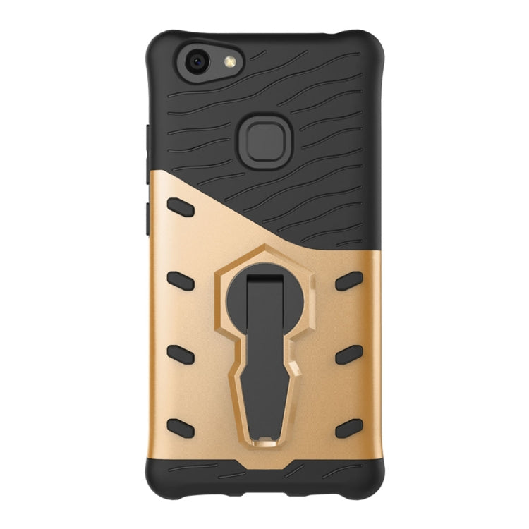 For Vivo V7 Plus PC + TPU Dropproof Sniper Hybrid Protective Back Cover Case with 360 Degree Rotation Holder