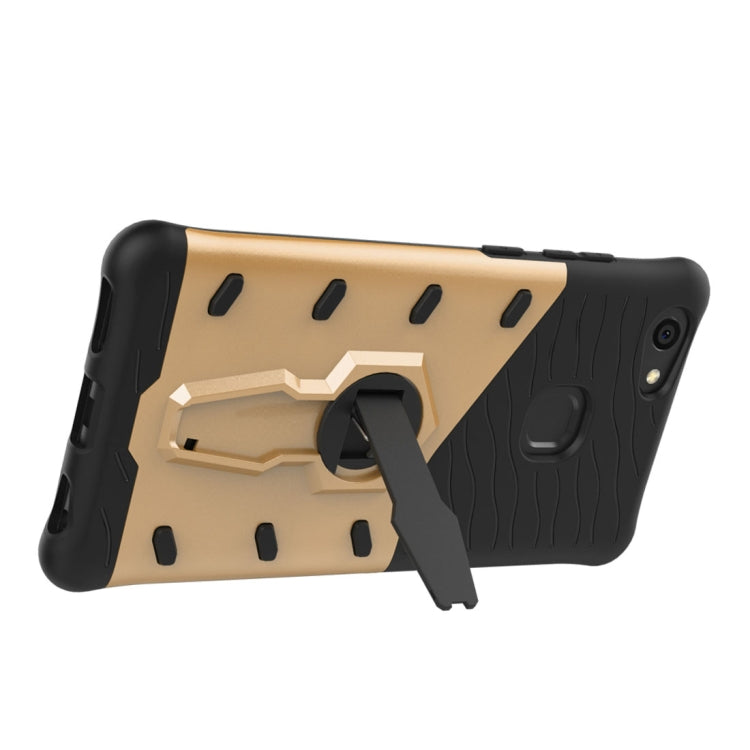 For Vivo V7 Plus PC + TPU Dropproof Sniper Hybrid Protective Back Cover Case with 360 Degree Rotation Holder