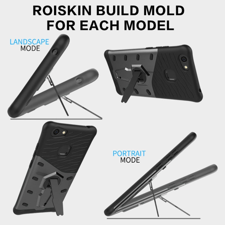 For Vivo V7 Plus PC + TPU Dropproof Sniper Hybrid Protective Back Cover Case with 360 Degree Rotation Holder