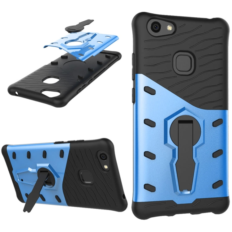 For Vivo V7 Plus PC + TPU Dropproof Sniper Hybrid Protective Back Cover Case with 360 Degree Rotation Holder