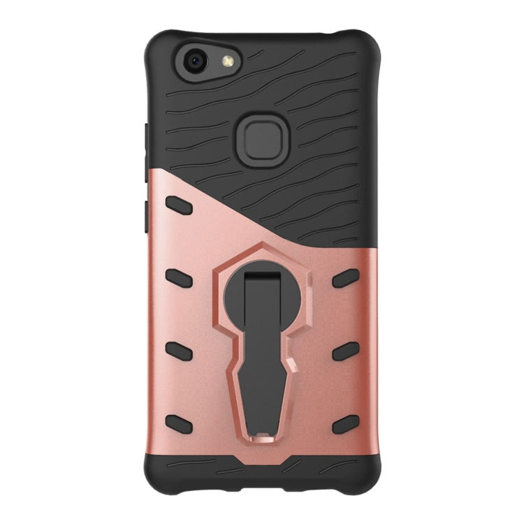 For Vivo V7 Plus PC + TPU Dropproof Sniper Hybrid Protective Back Cover Case with 360 Degree Rotation Holder