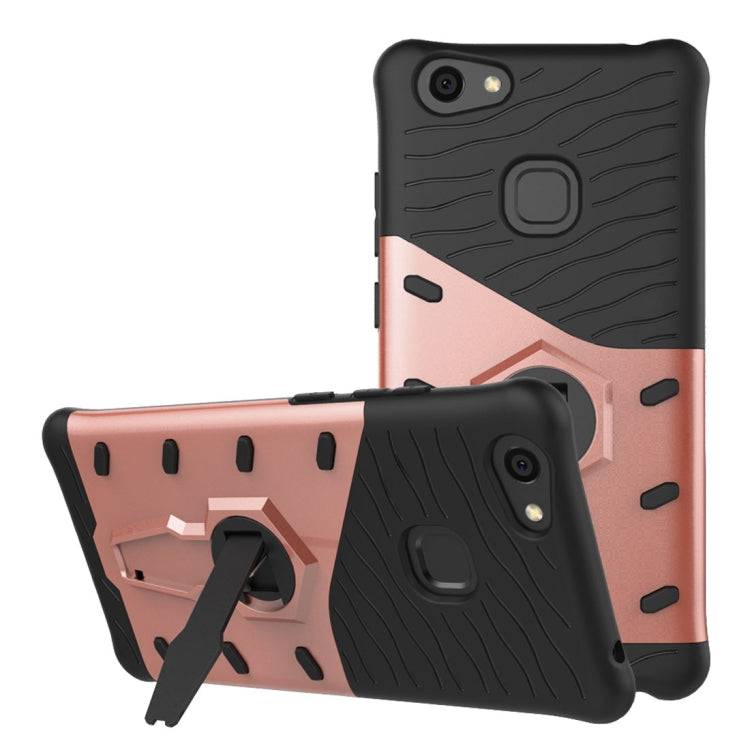 For Vivo V7 Plus PC + TPU Dropproof Sniper Hybrid Protective Back Cover Case with 360 Degree Rotation Holder