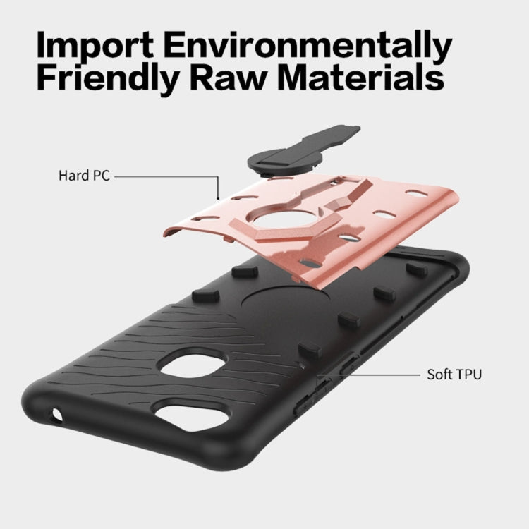 For Vivo V7 Plus PC + TPU Dropproof Sniper Hybrid Protective Back Cover Case with 360 Degree Rotation Holder