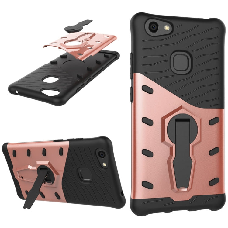 For Vivo V7 Plus PC + TPU Dropproof Sniper Hybrid Protective Back Cover Case with 360 Degree Rotation Holder