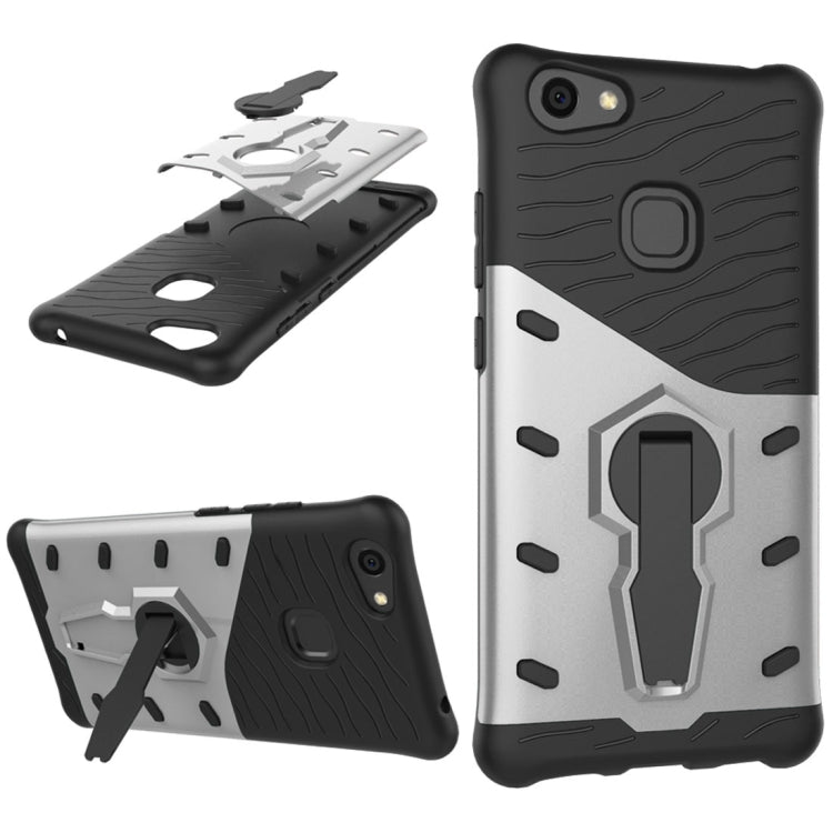 For Vivo V7 Plus PC + TPU Dropproof Sniper Hybrid Protective Back Cover Case with 360 Degree Rotation Holder