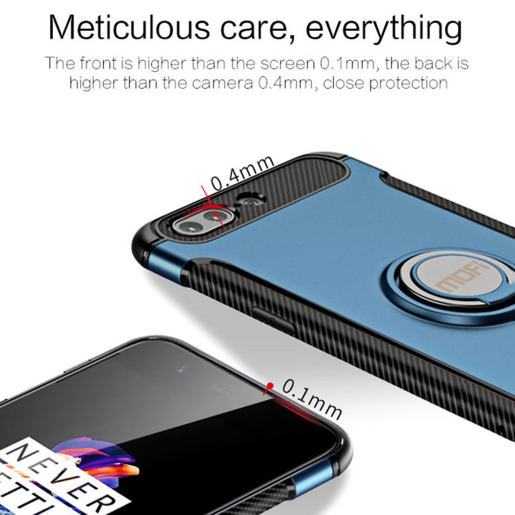 MOFI for Mysterious Series OnePlus 5 Shockproof Protective Back Cover Case with Magnetic Rotatable Ring Holder