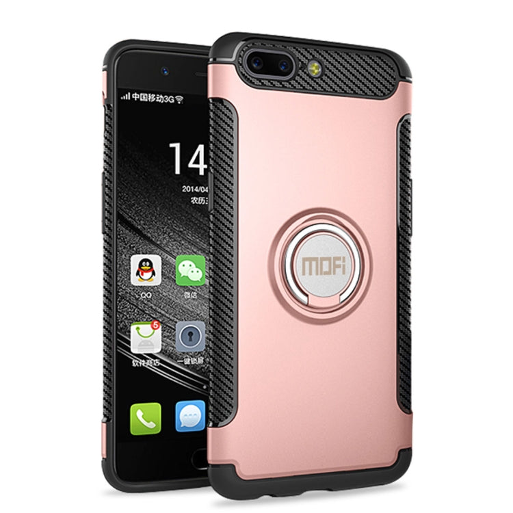 MOFI for Mysterious Series OnePlus 5 Shockproof Protective Back Cover Case with Magnetic Rotatable Ring Holder