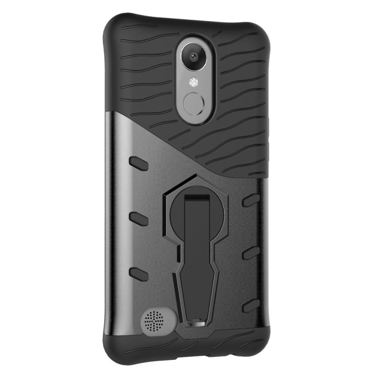 For LG K10 (2017) Shock-Resistant 360 Degree Spin Sniper Hybrid Case TPU + PC Combination Case with Holder
