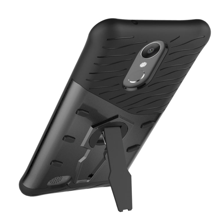 For LG K10 (2017) Shock-Resistant 360 Degree Spin Sniper Hybrid Case TPU + PC Combination Case with Holder