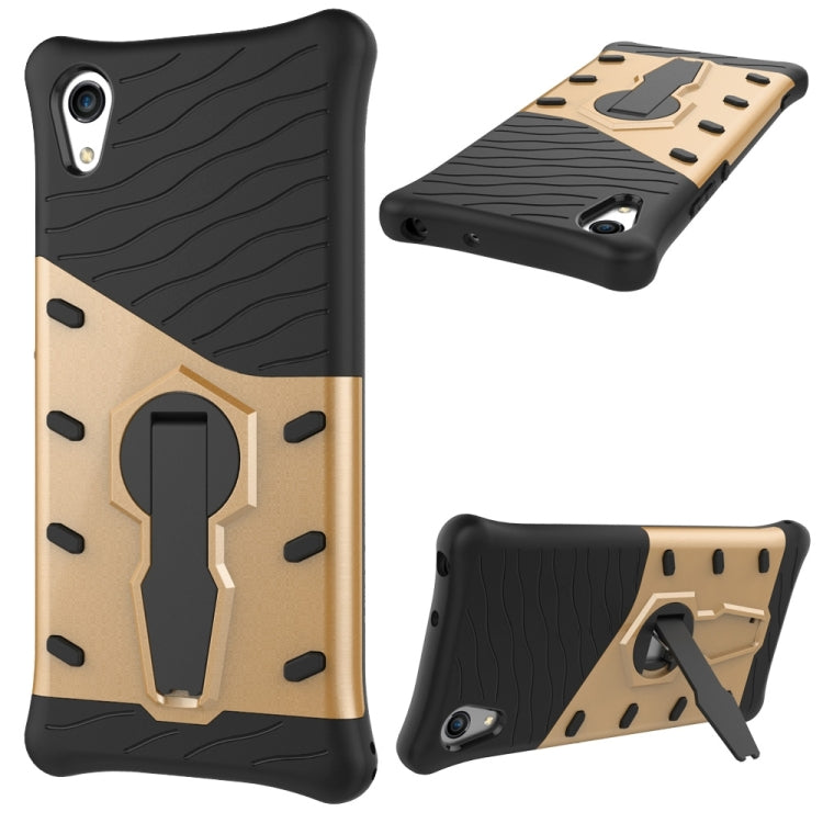 For Sony Xperia XA1 Shock-Resistant 360 Degree Spin Sniper Hybrid Case TPU + PC Combination Case with Holder