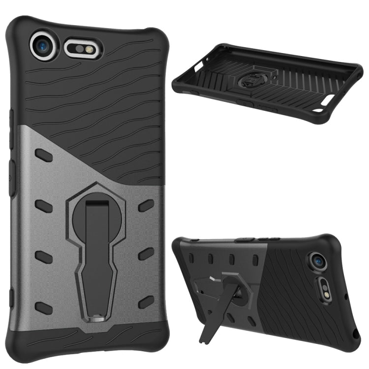 For Sony Xperia XZ Premium Shock-Resistant 360 Degree Spin Sniper Hybrid Case TPU + PC Combination Case with Holder