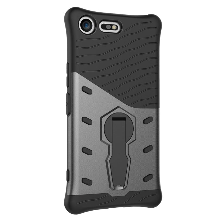 For Sony Xperia XZ Premium Shock-Resistant 360 Degree Spin Sniper Hybrid Case TPU + PC Combination Case with Holder