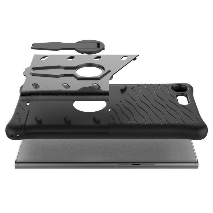 For Sony Xperia XZ Premium Shock-Resistant 360 Degree Spin Sniper Hybrid Case TPU + PC Combination Case with Holder