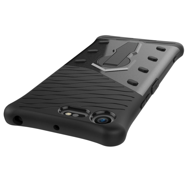 For Sony Xperia XZ Premium Shock-Resistant 360 Degree Spin Sniper Hybrid Case TPU + PC Combination Case with Holder